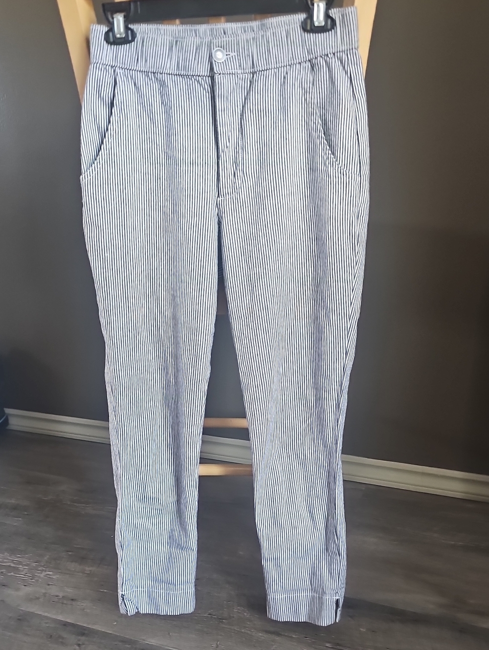Hollister Navy and White Pinstripe Chinos